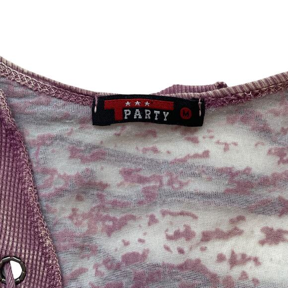 T Party VTG Y2K 90s Purple Distressed Body Con Tank Dress - Picture 10 of 11